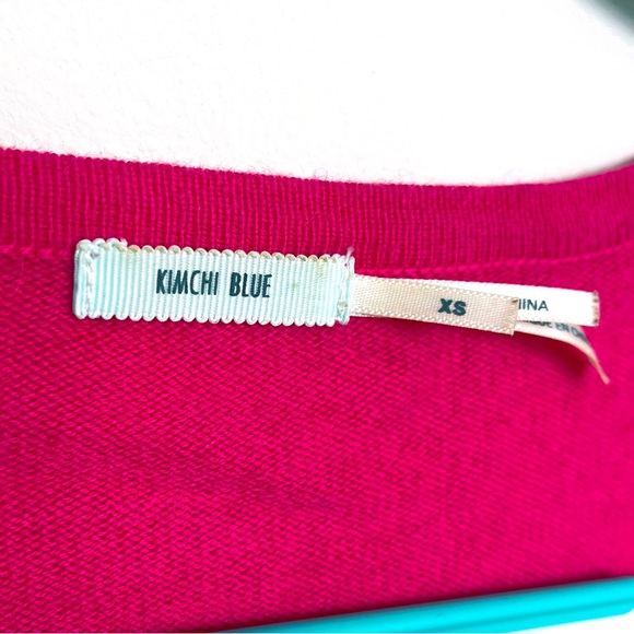 KIMCHI BLUE Crop Cardigan in Bright Barbie Pink - Picture 3 of 8